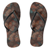 Tongs Marbre Abstrait Turquoise et Rouille (Semelle)
