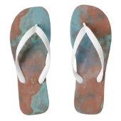 Tongs Marbre Abstrait Turquoise et Rouille (Semelle)