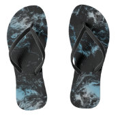 Tongs Marbre bleu et noir Abstrait (Semelle)