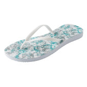 Tongs Marbre gris et blanc turquoise (Incliné)