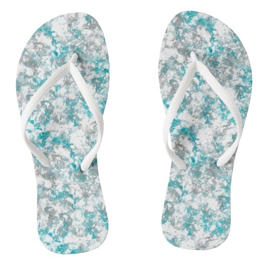 Tongs Marbre gris et blanc turquoise (Semelle)