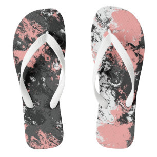 Tongs Marbre rose, gris et blanc