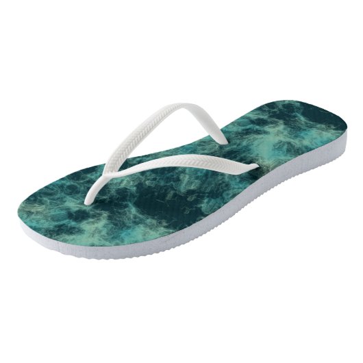 Tongs Marbre turquoise Abstrait (Incliné)