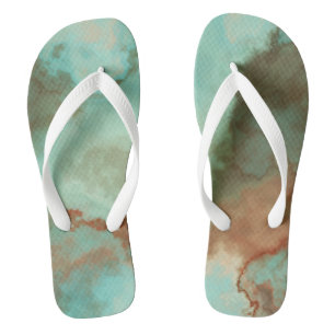 Tongs Marbre turquoise Abstrait