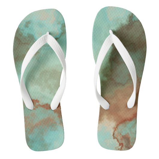 Tongs Marbre turquoise Abstrait (Semelle)