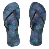 Tongs Marbre turquoise et violet Abstrait (Semelle)