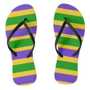 Tongs Mardi Gras Stripes