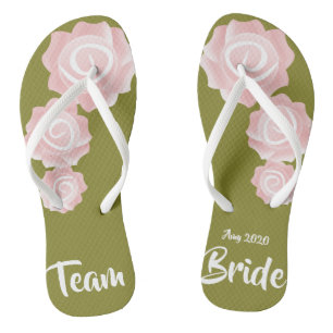 Tongs mariage de l'équipe de mariée Rose de volées