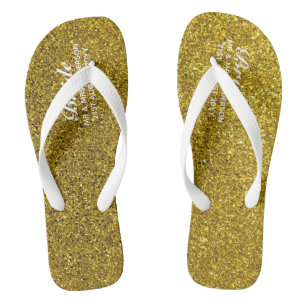 Tongs Mariage de Parties scintillant d'or Flipflops BRID