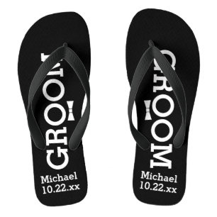 Tongs Mariage Groom personnalisé - Choisissez votre coul