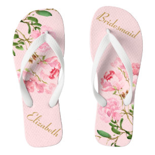 Tongs Mariage personnalisé Pink Floral