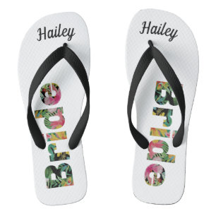 Tongs Mariée Monogramme Tropical
