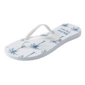 Tongs Mariée Tribe Bleu Tropical Palm Tree (Incliné)