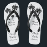 Tongs Mariée Tribe Palm Tree Beach Lover<br><div class="desc">Frappez la plage avec style avec ces incroyables tongs de la Tribu des Mariées Palm Tree Beach avec de doux petits palmiers pour vous donner cette sensation tropicale ! Chambre pour customiser avec les noms de votre servante d'honneur ! Mélangez et égalez tous vos produits préférés de Beach Lover de...</div>