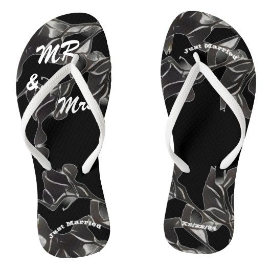 Tongs Mariés à peine Noir (Semelle)