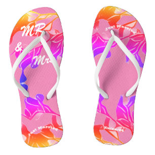 Tongs Mariés à peine Rose 