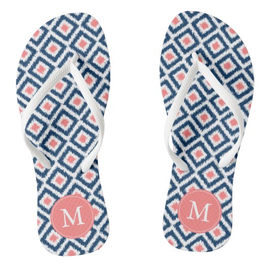 Tongs Marine et Coral Ikat Motif (Semelle)