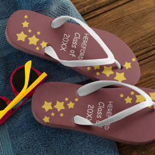 Tongs Maroon & Gold Graduation Graduation Flip Flops