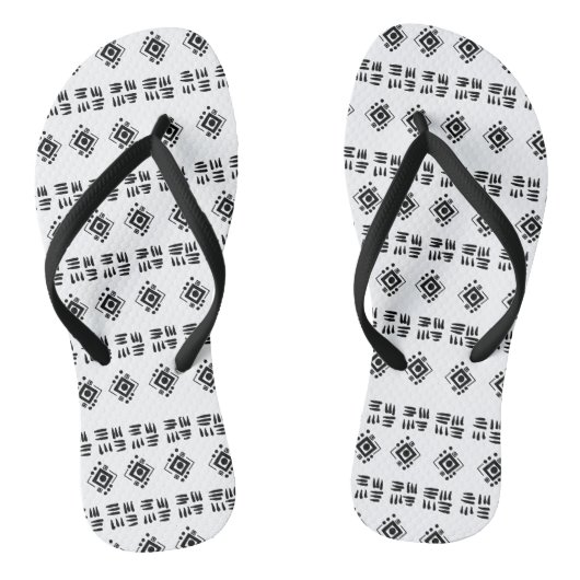 Tongs Marques ethniques noir blanc (Semelle)