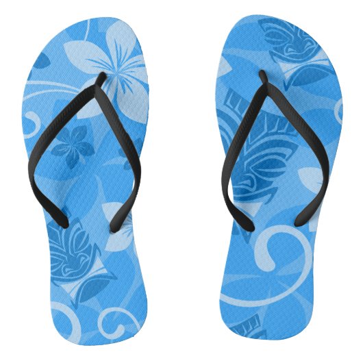 Tongs Masques Tropical Blue Hawaiian Tiki (Semelle)