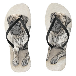 Tongs Mastiff anglais (Brindle) Peinture - Chien Art