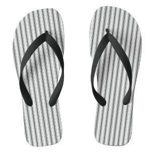 Tongs Matelas Ticker Motif rayé en noir blanc