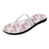 Tongs Math Red Hearts Texte (Incliné)