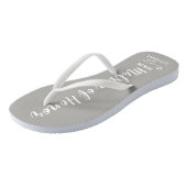 Tongs Matron d'honneur Mariage Faveur Nom Monogramme Gri (Incliné)