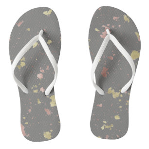 Tongs Matte Gold et Rose Gold Flakes Warm Dark Grey