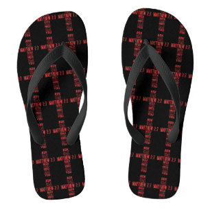 Tongs Matthieu 7:7 Bible Verse Croix Noir Unisex