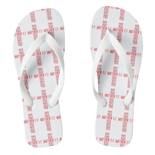 Tongs Matthieu 7:7 Bible Verse Cross Unisex (Semelle)