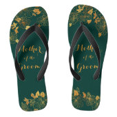 Tongs Mère du groom Emerald Green & Gold Foliage (Semelle)