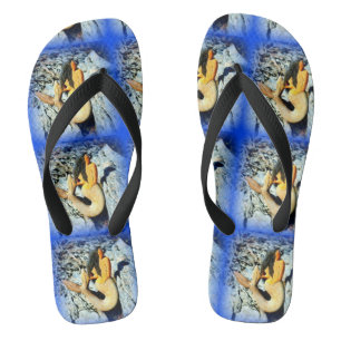 Tongs mermaid aux cheveux noirs