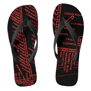 Tongs Métro de Chicago Carte du système Vintage Route NE