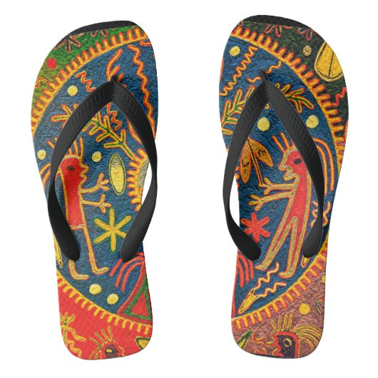 Tongs Mexique Huichol Del Sol Rituel Design Flip Flops (Semelle)