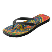 Tongs Mexique Huichol Del Sol Rituel Design Flip Flops (Incliné)