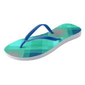 Tongs Mi-siècle mega plaid - turquoise & gris (Incliné)