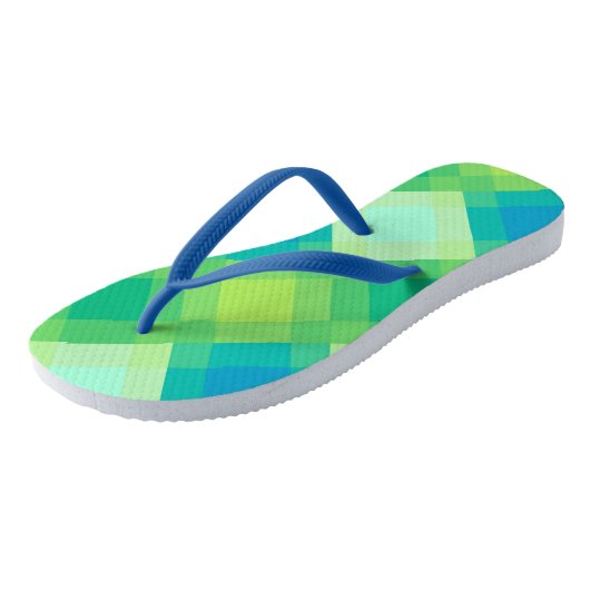 Tongs Mi-siècle méga plaid - vert jade (Incliné)