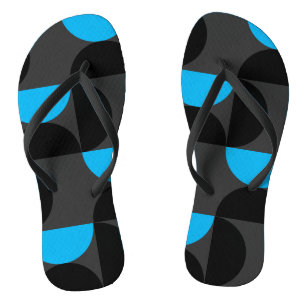 Tongs Mi-siècle moderne bleu noir et gris