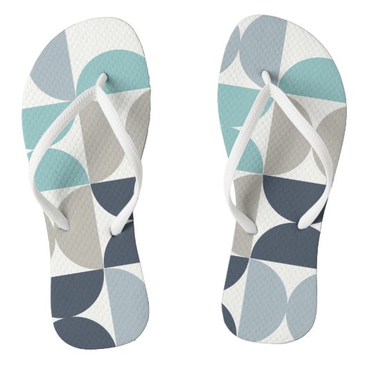 Tongs Mi-siècle moderne bleu vert et gris (Semelle)