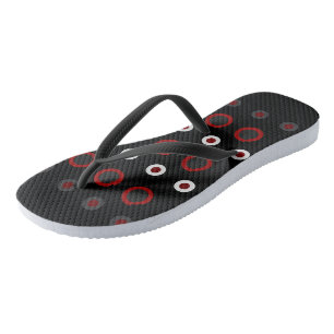Tongs Mi-siècle moderne rouge, noir et gris