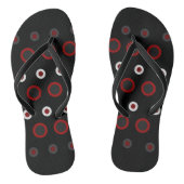 Tongs Mi-siècle moderne rouge, noir et gris (Semelle)