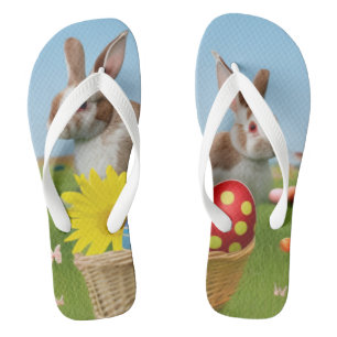 Tongs Mignonne lapin de Pâques pour une humeur positive