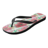 Tongs Mignonne Noir Vert ROSE Moderne Femme Flip Flops (Incliné)
