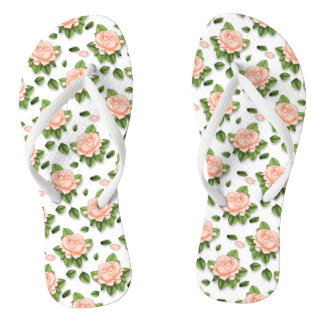Tongs Mignonnes sandales personnalisées à fleur de pêche