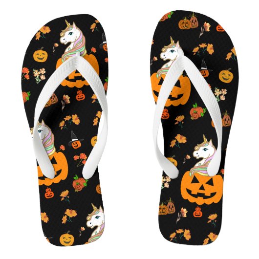 Tongs Mikitiez halloween licorne éffrayant octobre autom (Semelle)