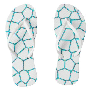 Tongs Minimalisme Art Abstrait Pale Turquoise Cellules B