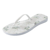 Tongs Mint Green Pastel Floral Greenery Motif (Incliné)