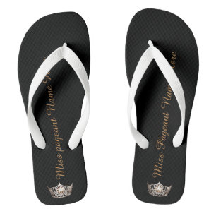 Tongs Miss America Adulte Personnalisé Couronne Blancs t