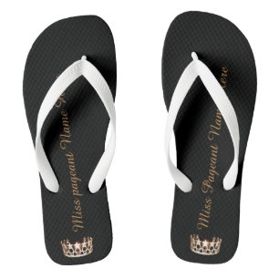 Tongs Miss USA Adult Custom Crown White Flip Flops
